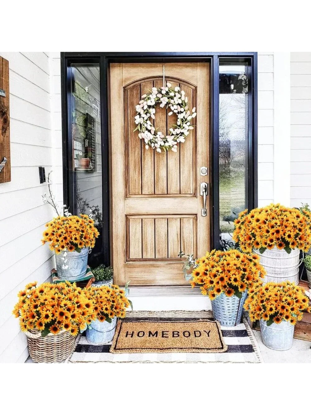 72 Bundles of Vibrant Sunflowers - Artificial Flowers for Outdoor Fall Decor